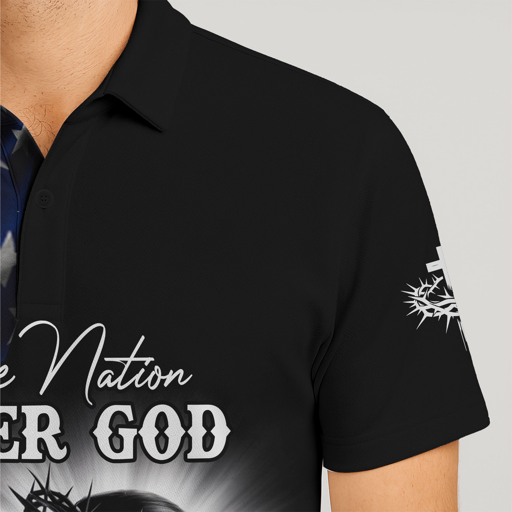 One Nation Under God Flag Polo