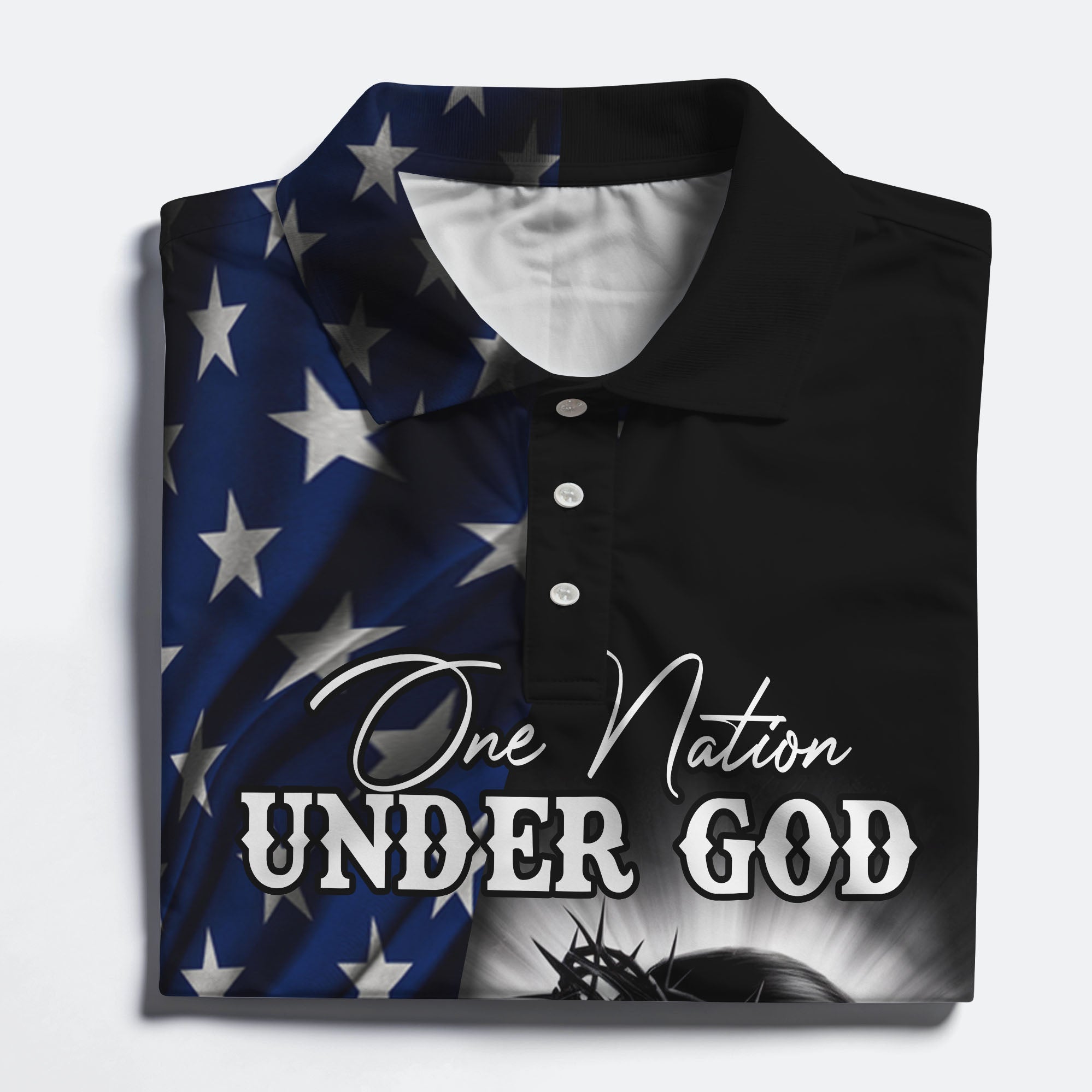 One Nation Under God Flag Polo