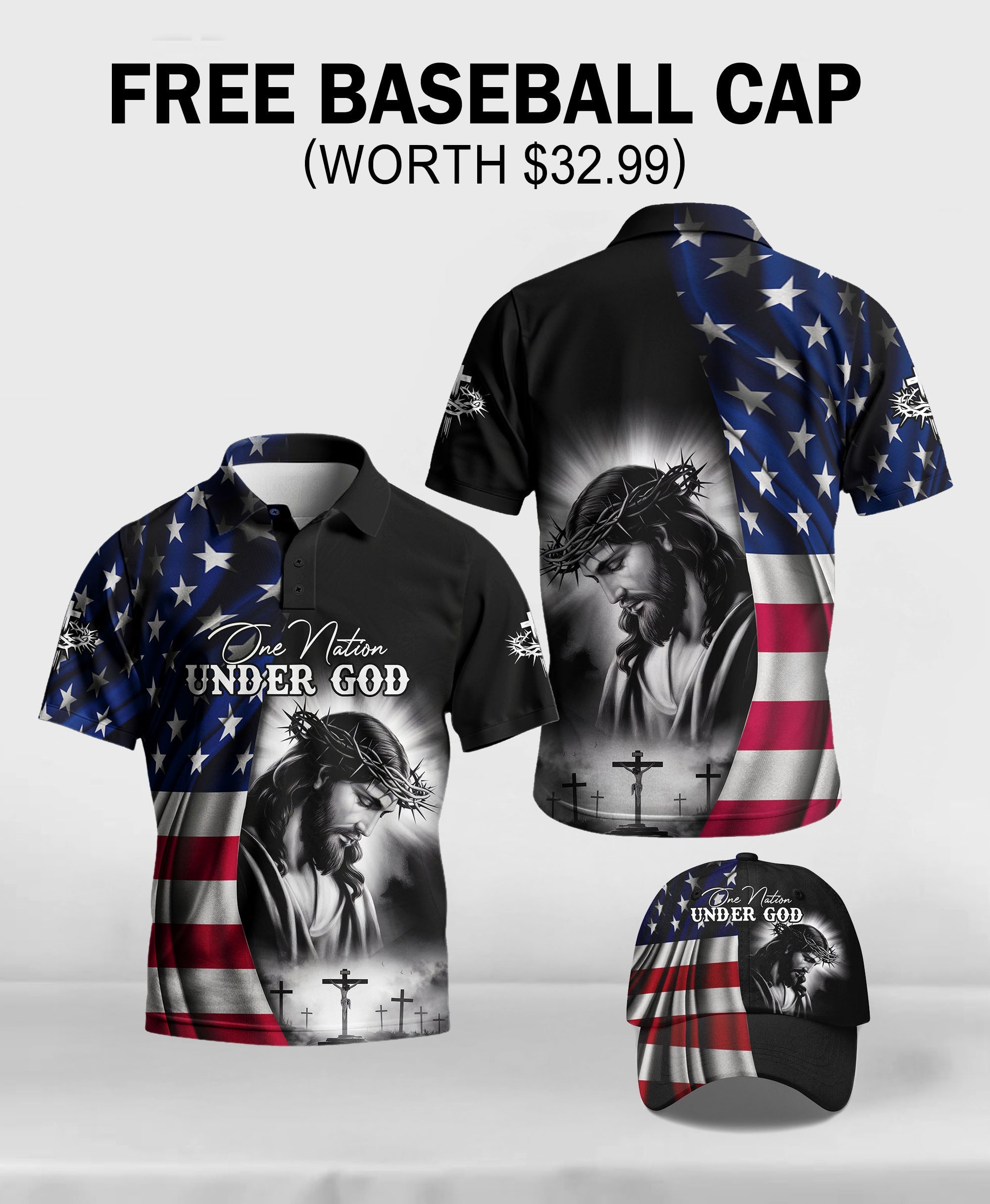 One Nation Under God Flag Polo Deal