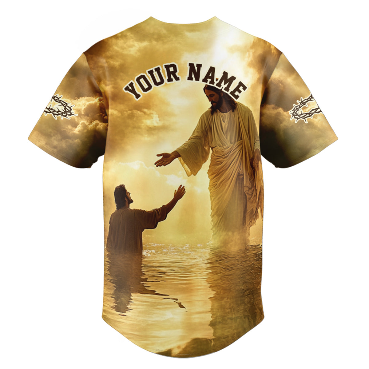 When Life Knocks Me Down Jesus Picks Me Up Custom Name Baseball Jersey