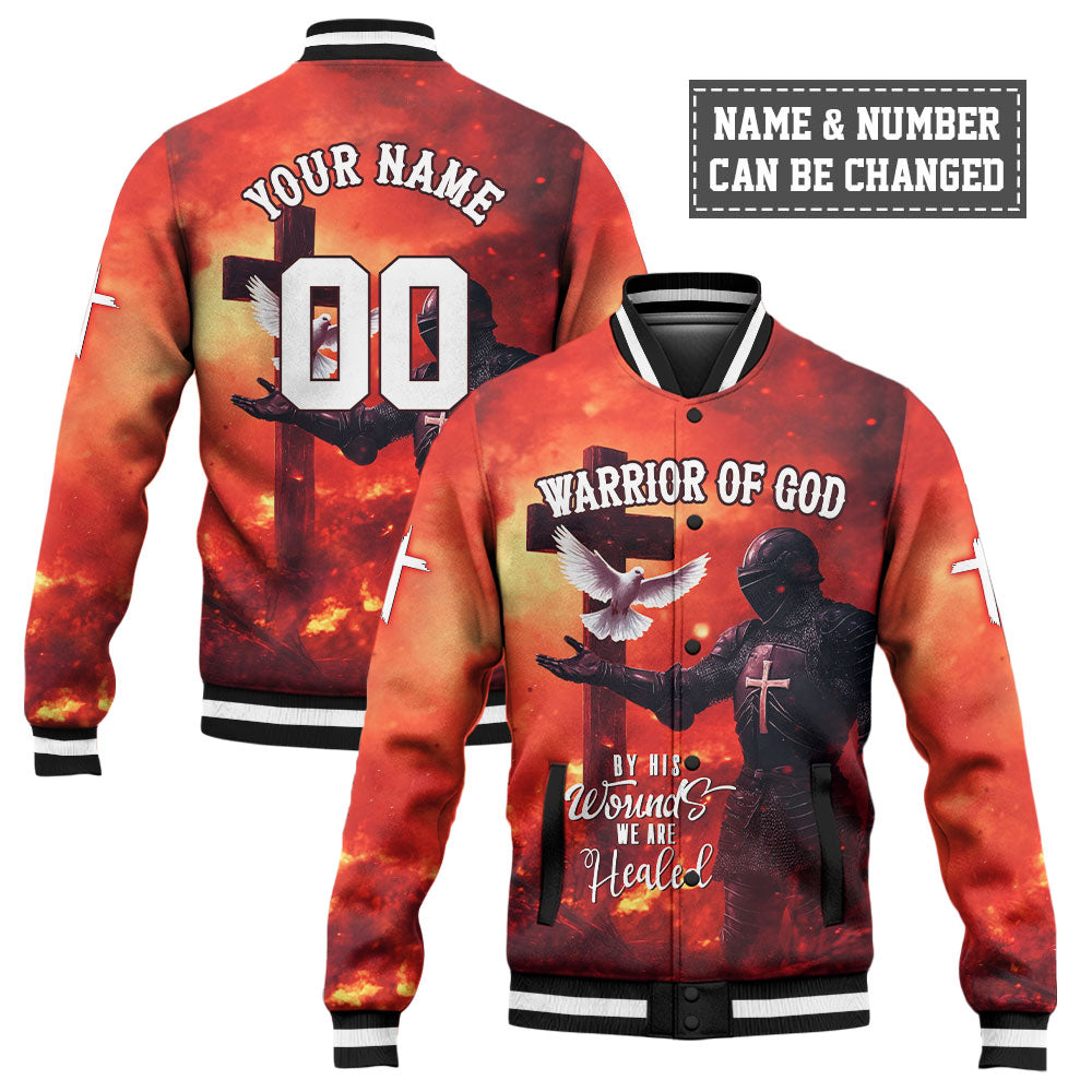 By His Wounds We Are Healed Baseball Jacket