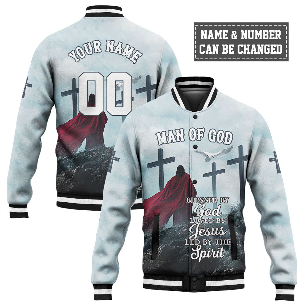 Blessed by GOD Loved by JESUS Led by the SPIRIT Baseball Jacket