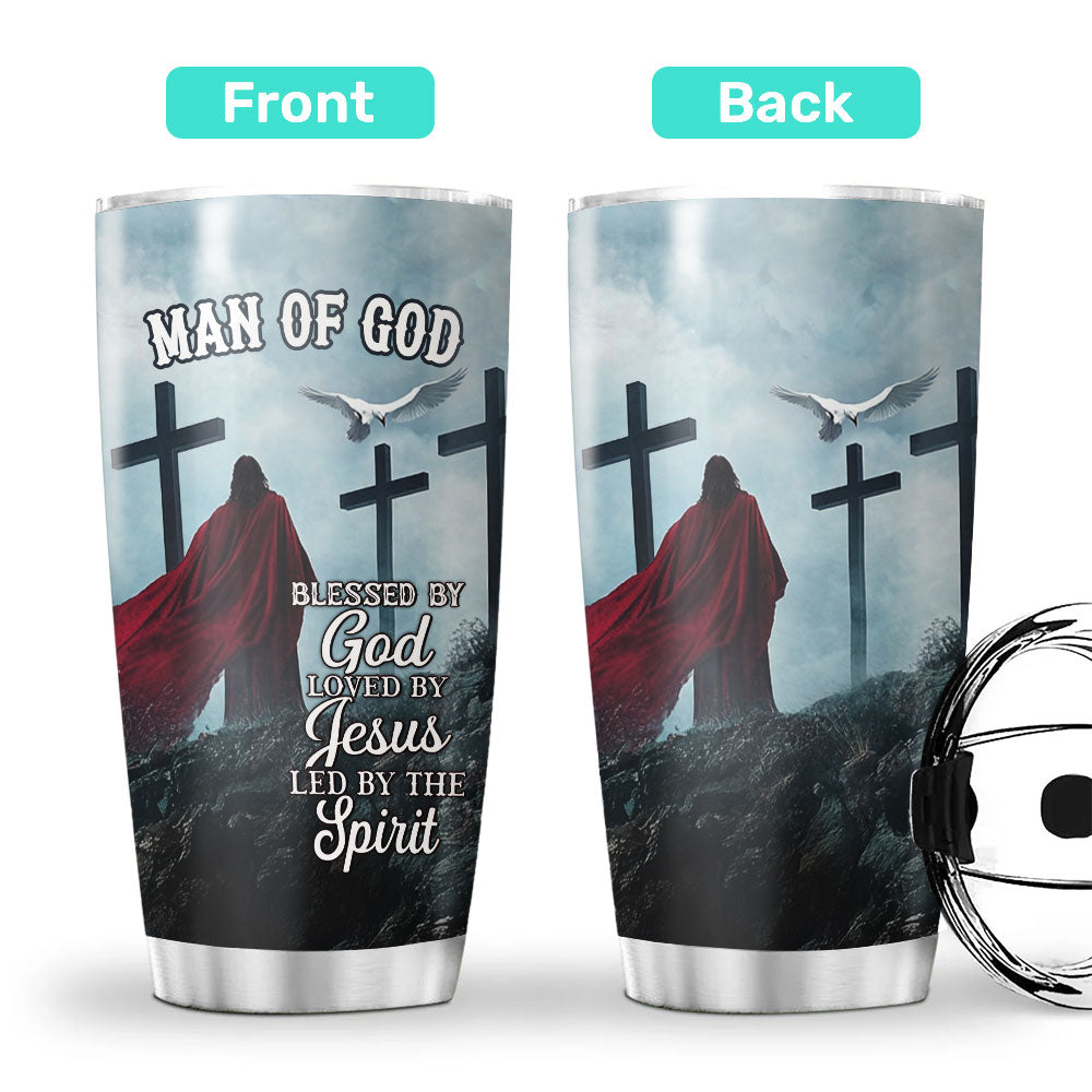 Blessed by GOD Loved by JESUS Led by the SPIRIT Stainless Steel Tumbler