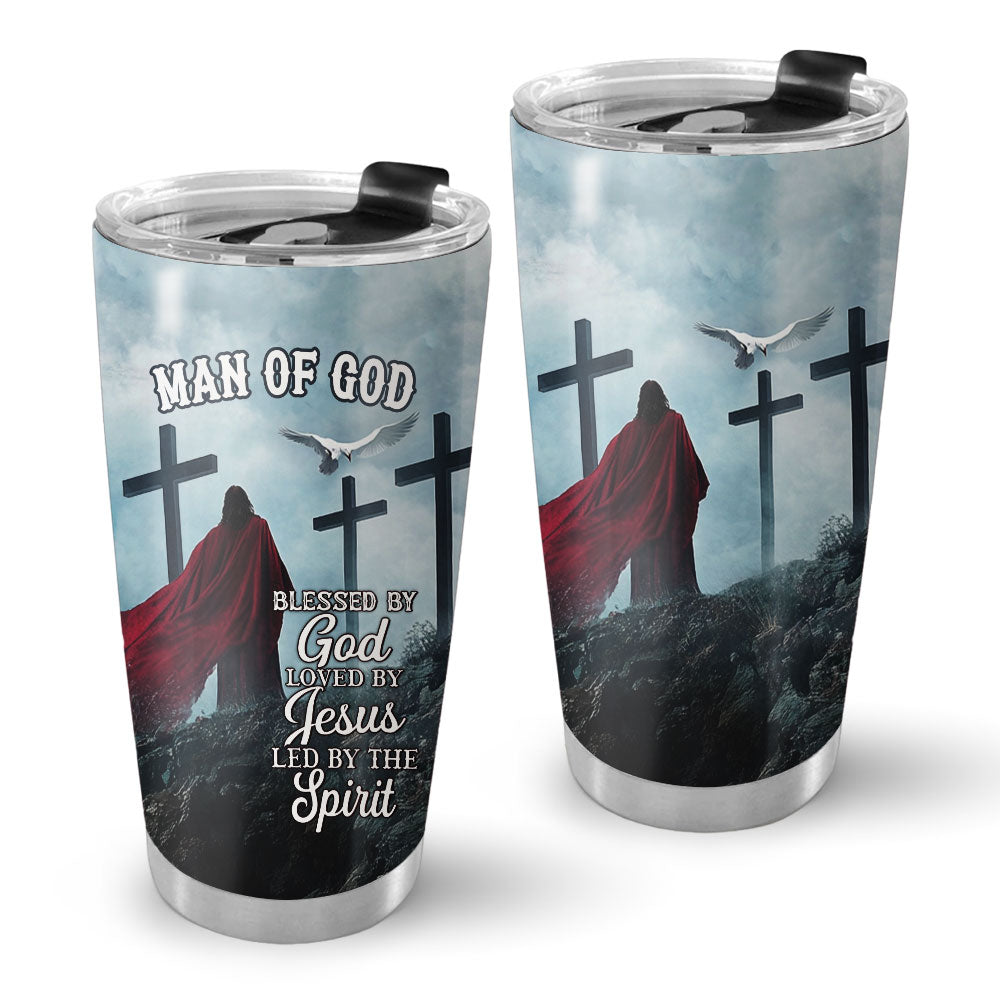 Blessed by GOD Loved by JESUS Led by the SPIRIT Stainless Steel Tumbler
