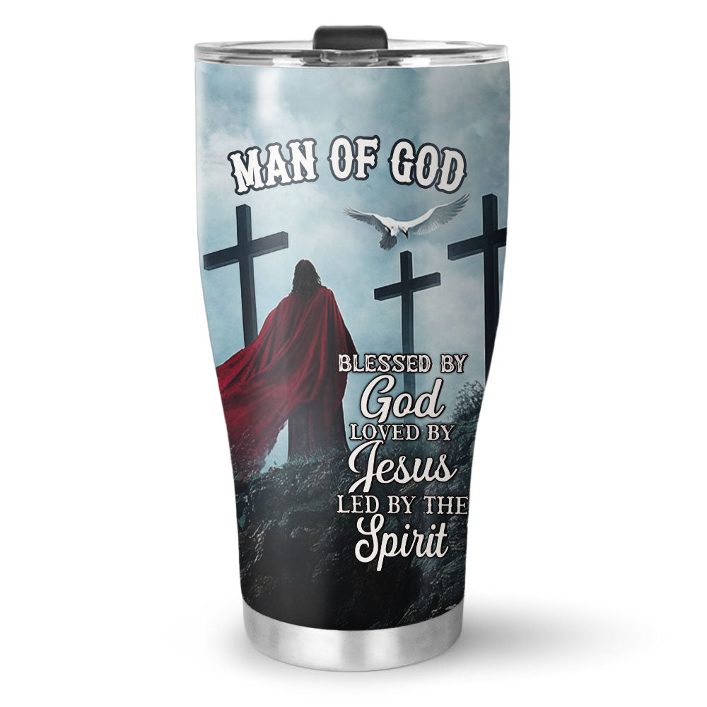 Blessed by GOD Loved by JESUS Led by the SPIRIT Stainless Steel Tumbler