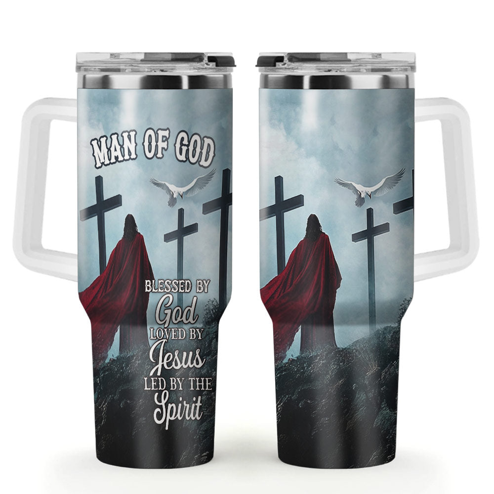 Blessed by GOD Loved by JESUS Led by the SPIRIT Stainless Steel Tumbler