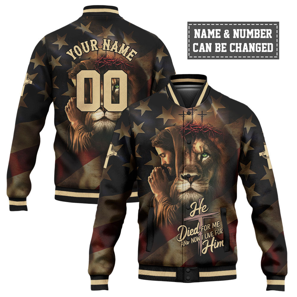 He Died For Me And Now I Live For Him Baseball Jacket