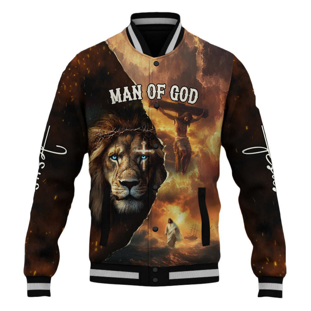 Man Of God Redeemed Strength Baseball Jacket