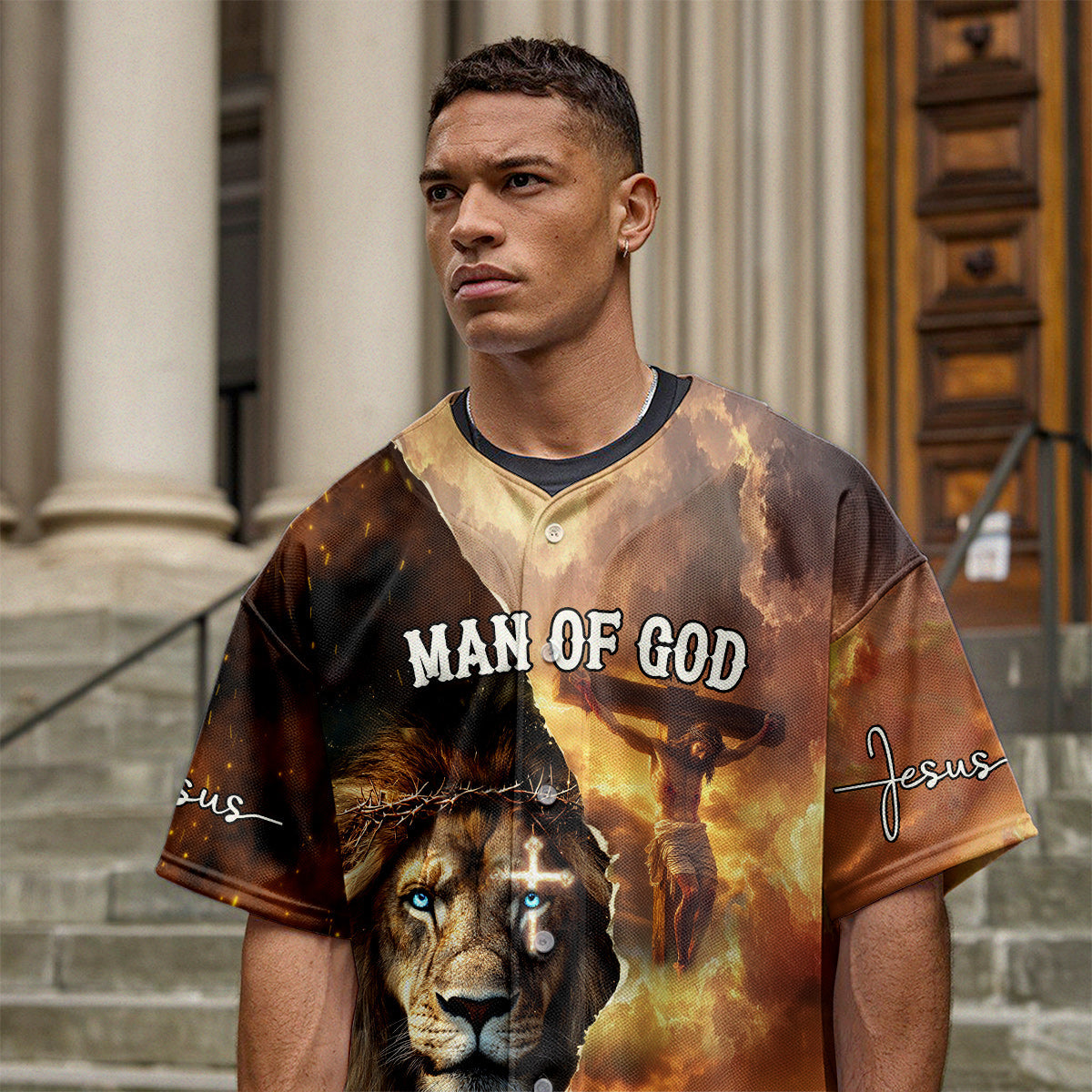 Man Of God Redeemed Strength Baseball Jersey
