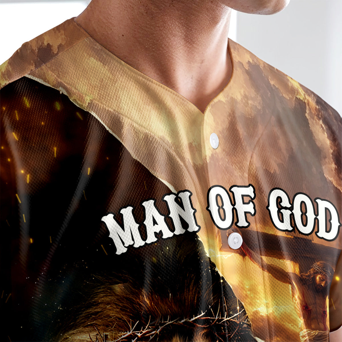 Man Of God Redeemed Strength Baseball Jersey
