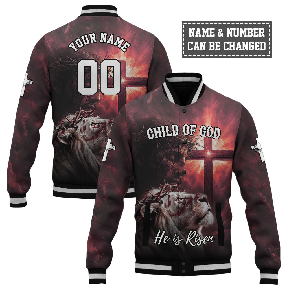 Child Of God Risen Warrior Baseball Jacket
