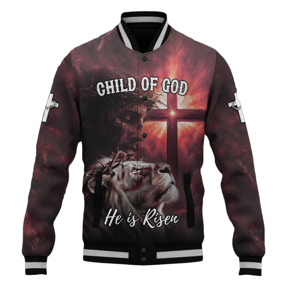 Child Of God Risen Warrior Baseball Jacket