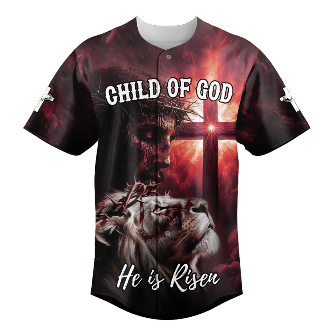 Child of God Red Cross Baseball Jersey 2