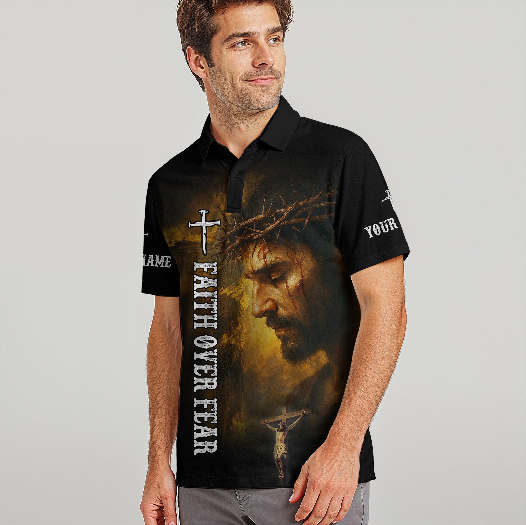 1 Cross 3 Nails 4 Given Polo Shirt