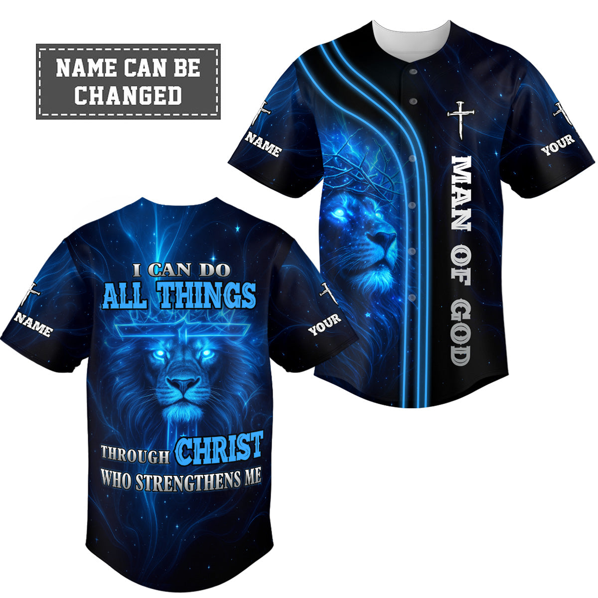 I Can Do All Things Through Christ Who Strengthens Me Custom Name Baseball Jersey