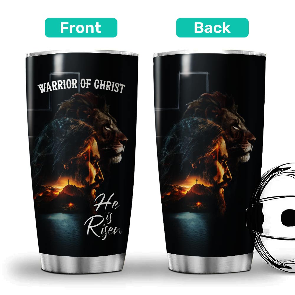 Warrior of Christ He is Risen Stainless Steel Tumbler