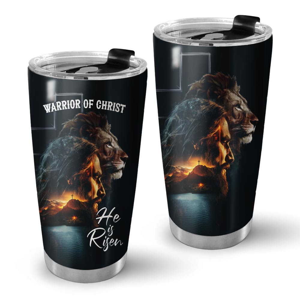 Warrior of Christ He is Risen Stainless Steel Tumbler