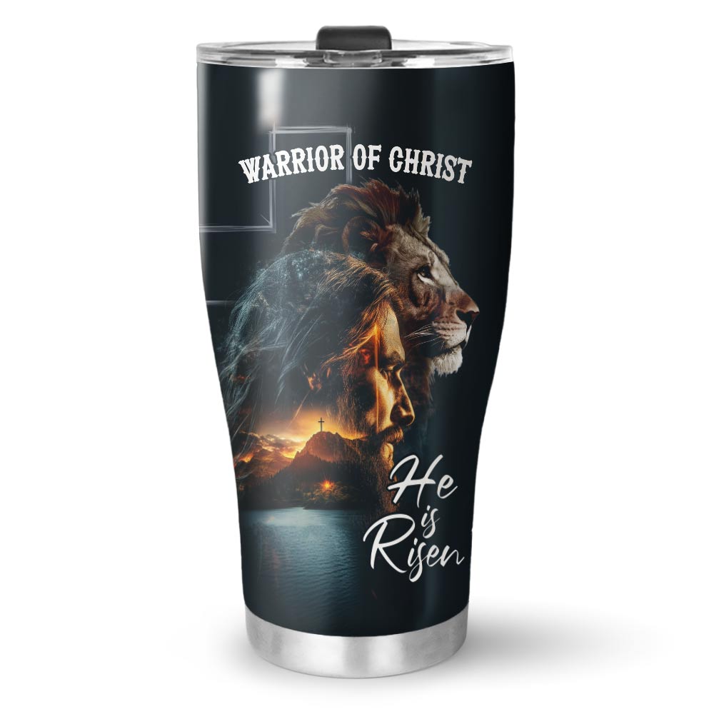 Warrior of Christ He is Risen Stainless Steel Tumbler