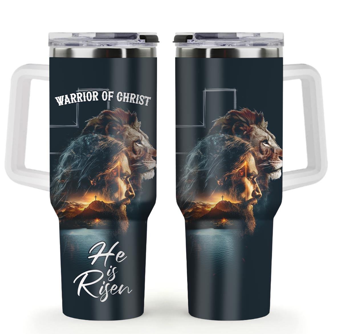 Warrior of Christ He is Risen Stainless Steel Tumbler