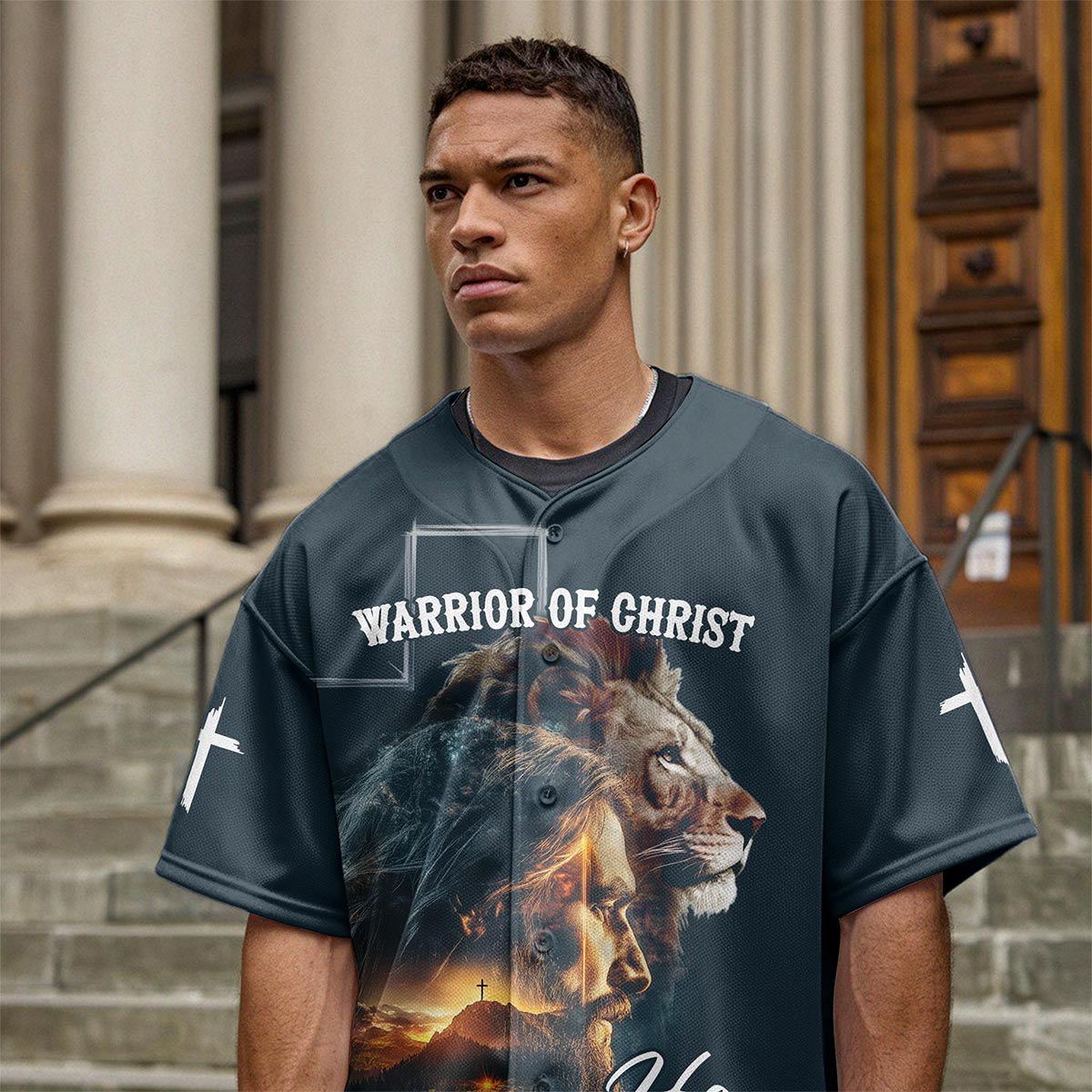 Warrior of Christ He is Risen Custom Name Baseball Jersey