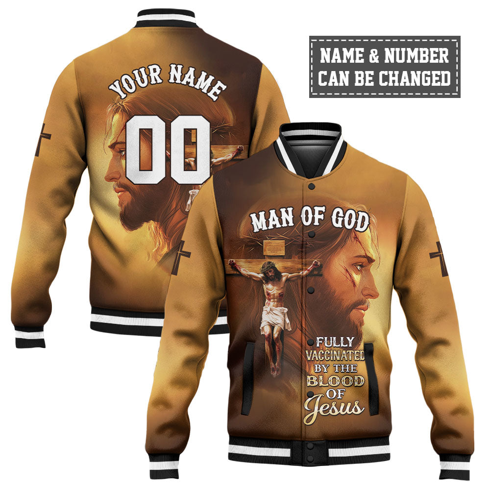 Fully Vaccinated by the Blood of Jesus Baseball Jacket