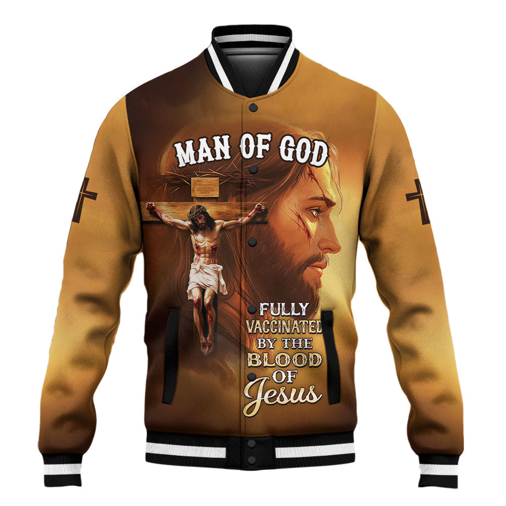 Fully Vaccinated by the Blood of Jesus Baseball Jacket