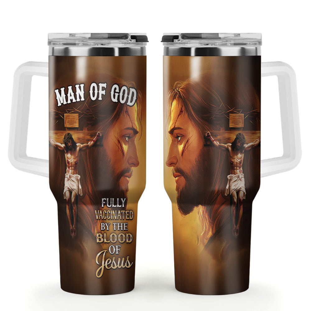 Fully Vaccinated by the Blood of Jesus Stainless Steel Tumbler