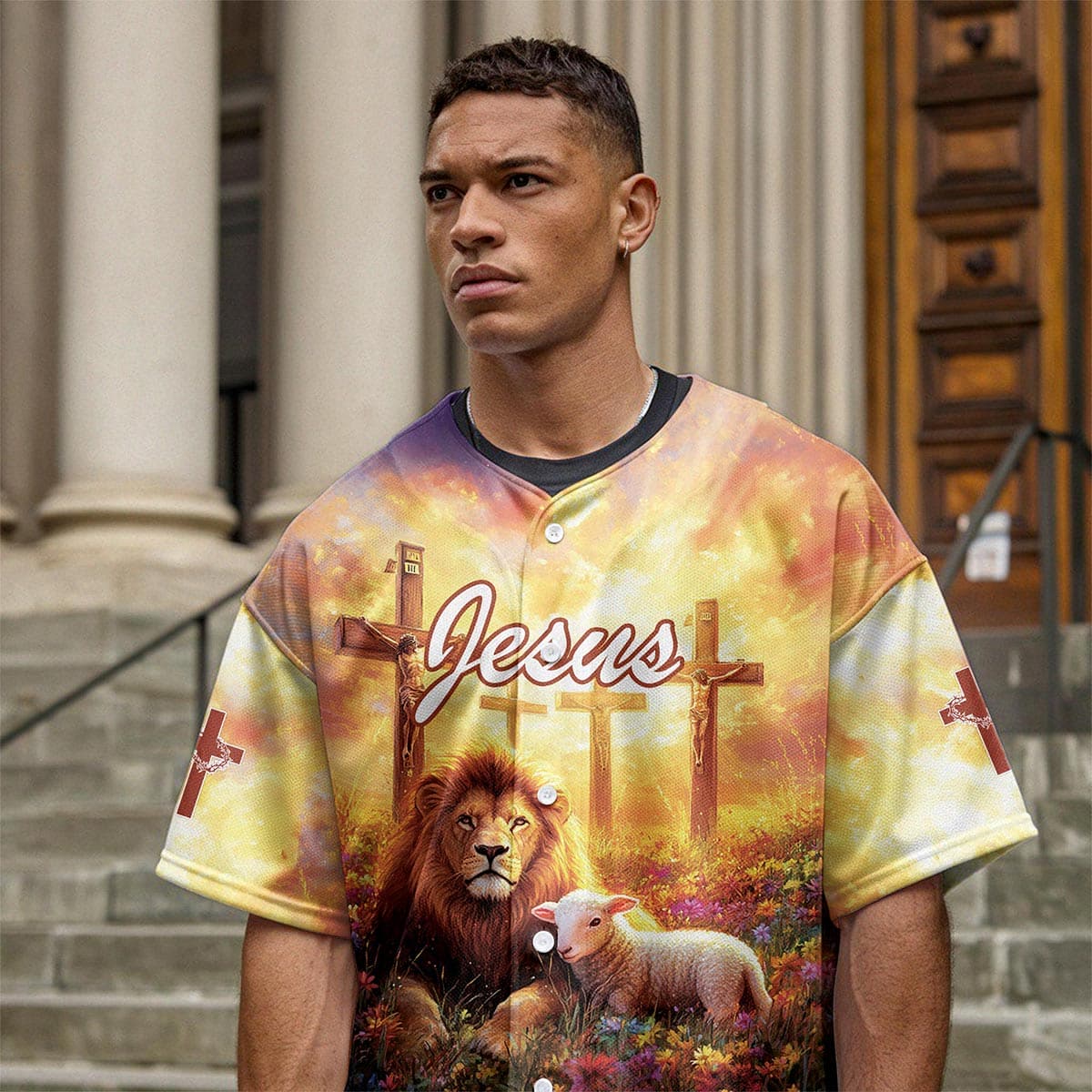 Jesus Because of Him Heaven Know my Name Baseball Jersey