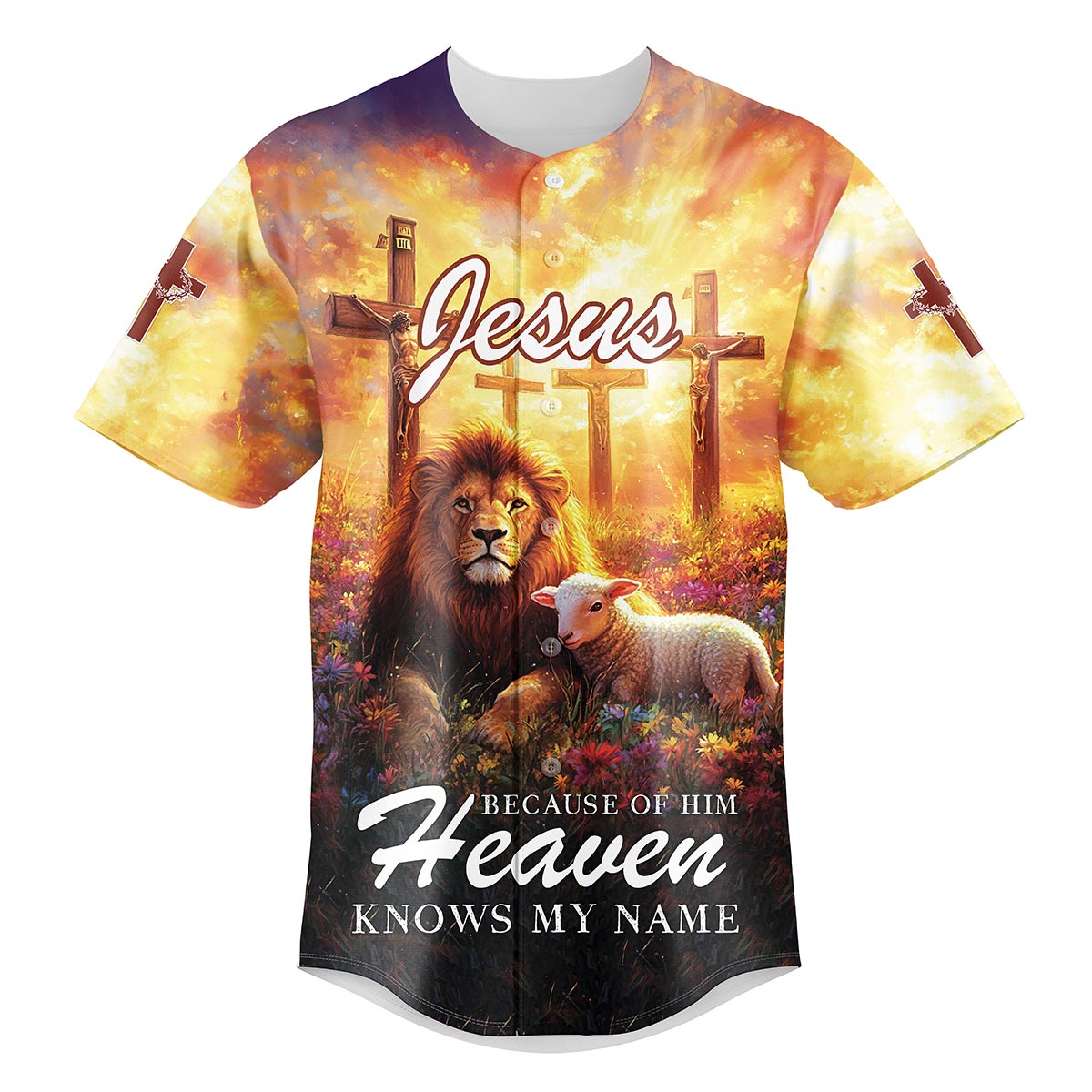 Jesus Because of Him Heaven Know my Name Baseball Jersey
