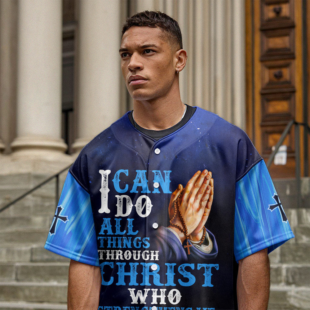 I can do All Things Through Christ Baseball Jersey