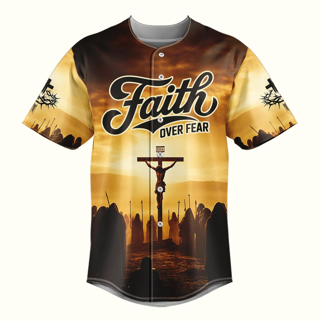 Jesus Faith Over Fear Cross Baseball Jersey