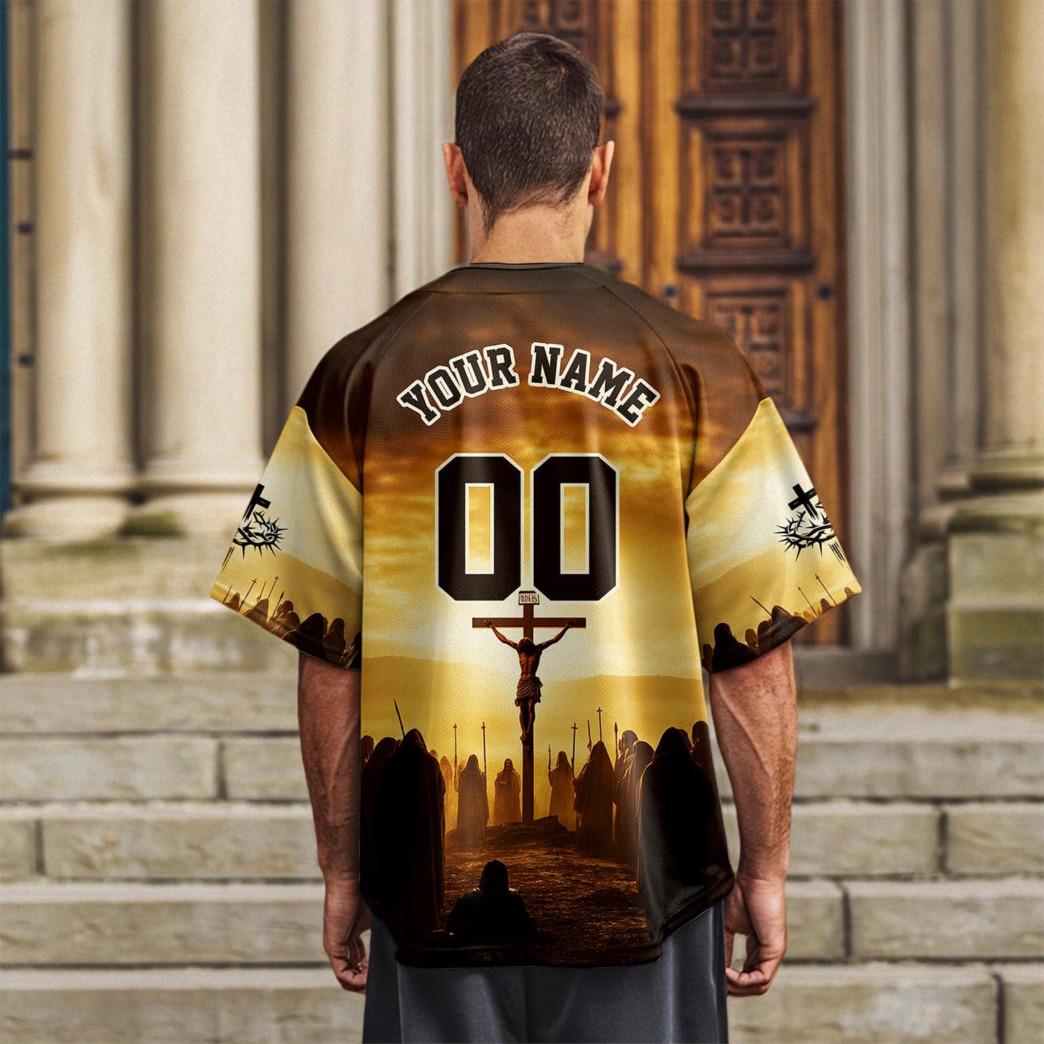 Jesus Faith Over Fear Cross Baseball Jersey