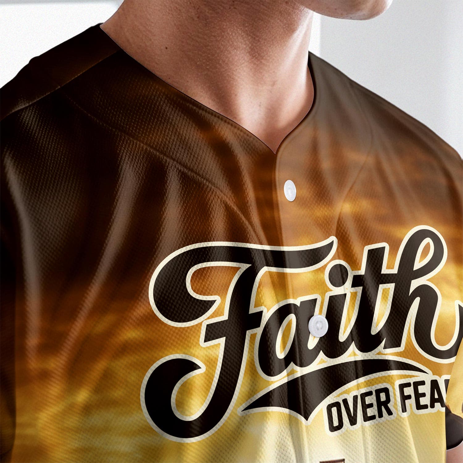 Jesus Faith Over Fear Cross Baseball Jersey