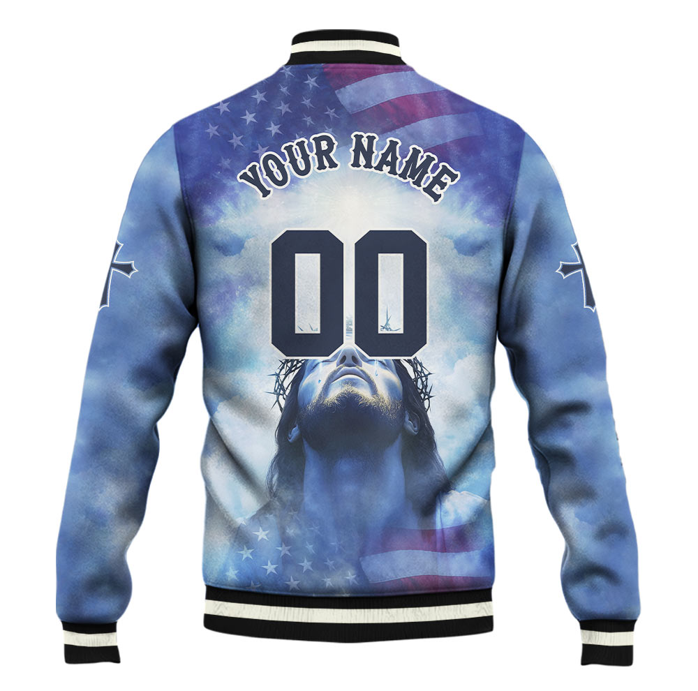 Jesus Faith Over Fear Baseball Jacket