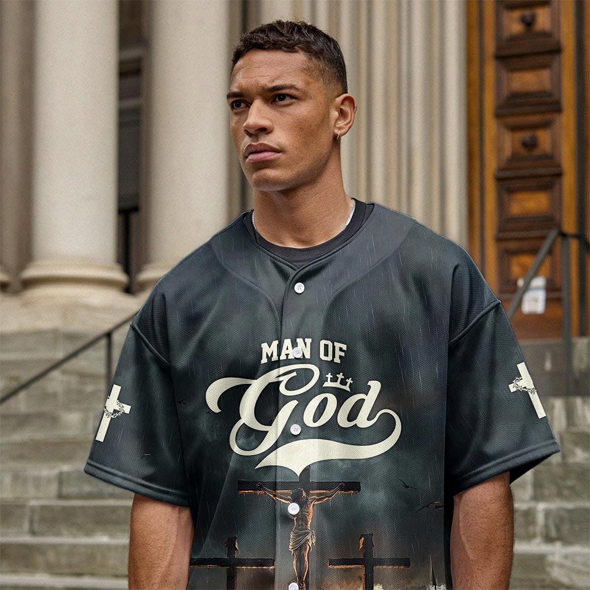 Man Of God Cross Baseball Jersey