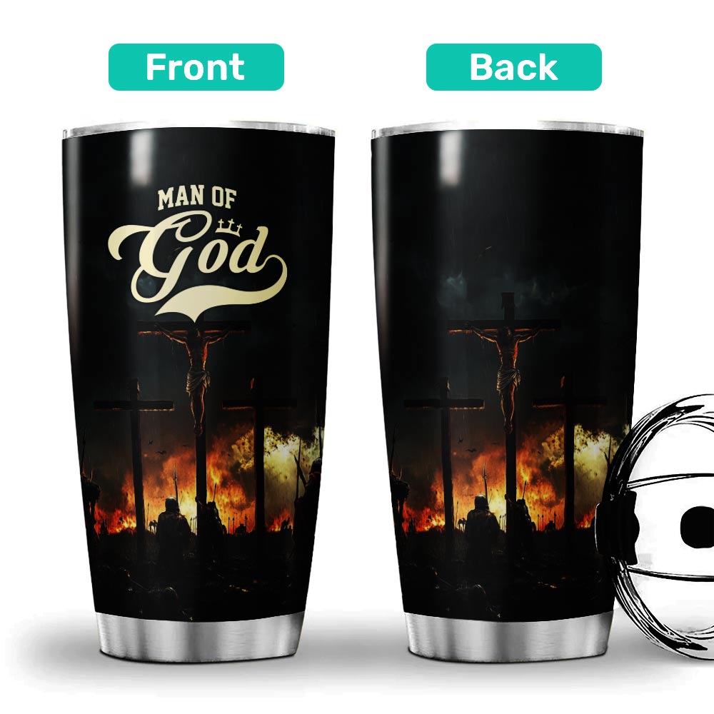 Man Of God Cross Stainless Steel Tumbler
