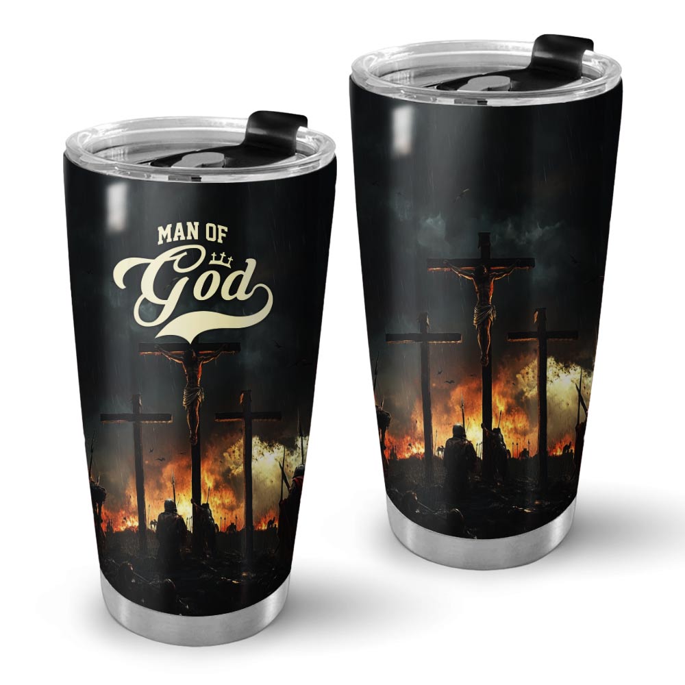 Man Of God Cross Stainless Steel Tumbler