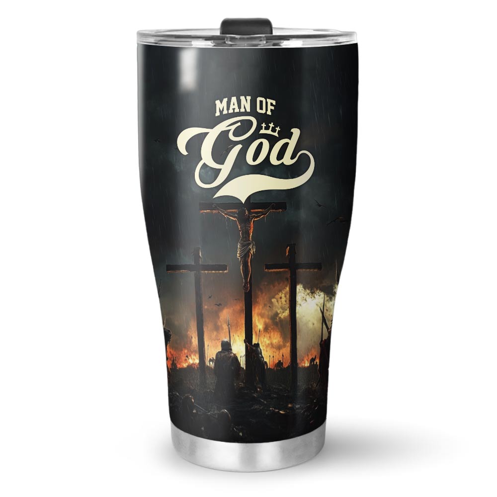 Man Of God Cross Stainless Steel Tumbler