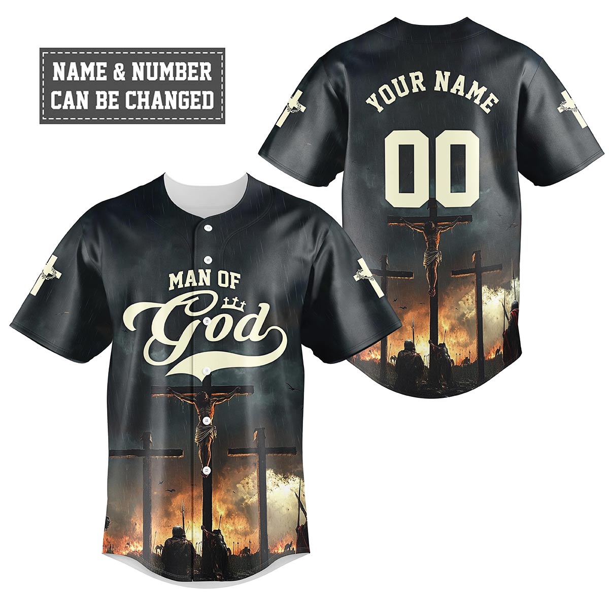 Man Of God Cross Baseball Jersey
