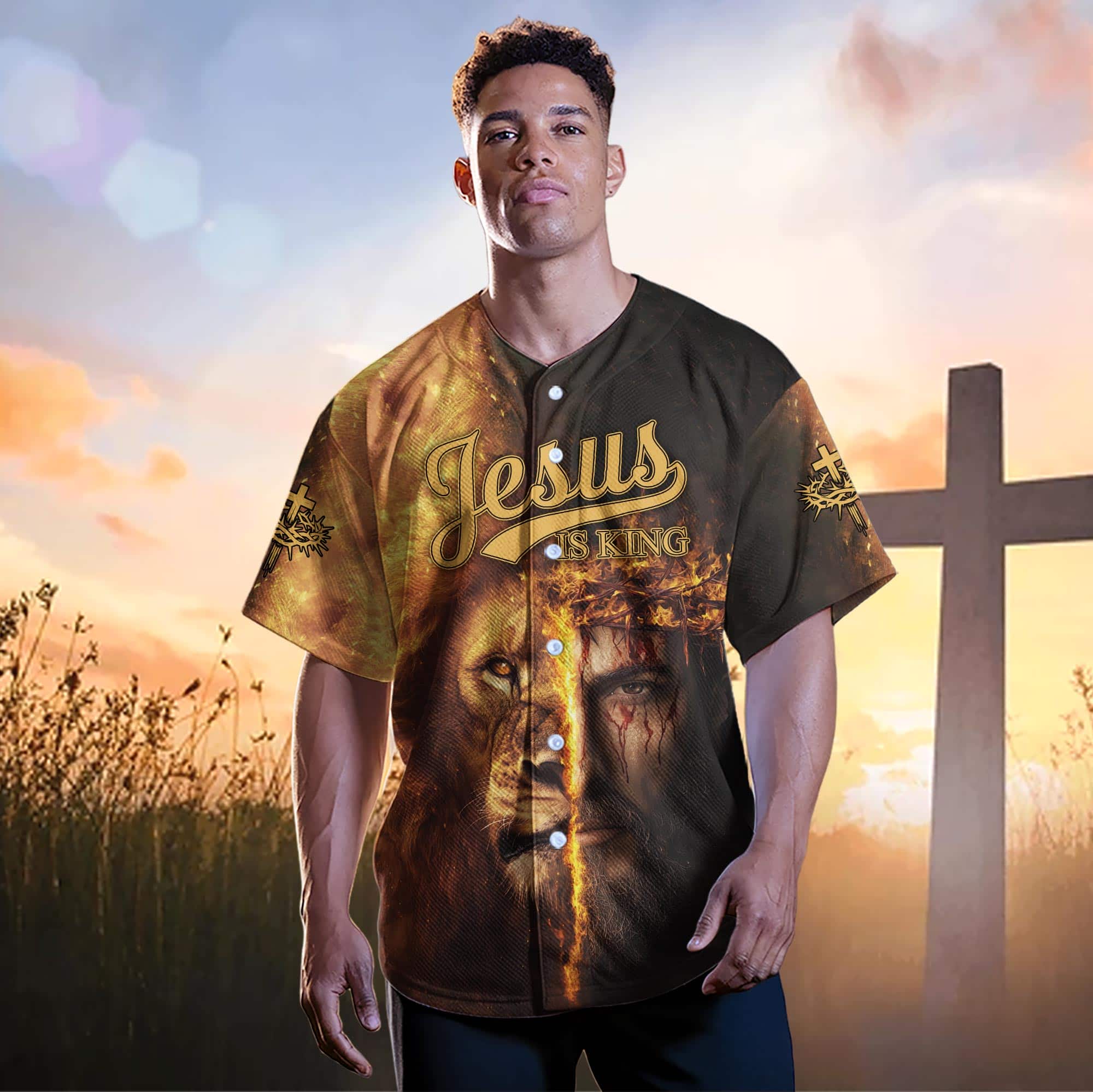 Jesus Is King Lion Baseball Jersey