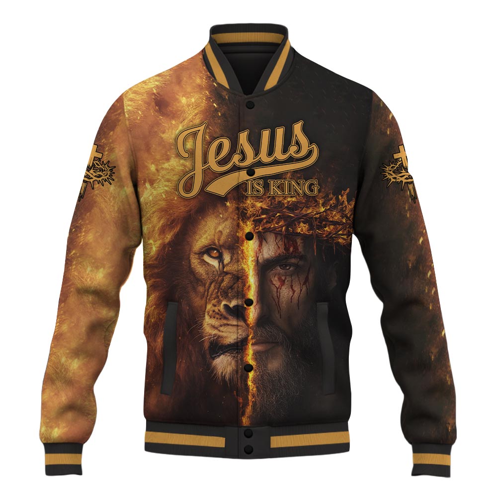 Jesus Is King Lion Baseball Jacket