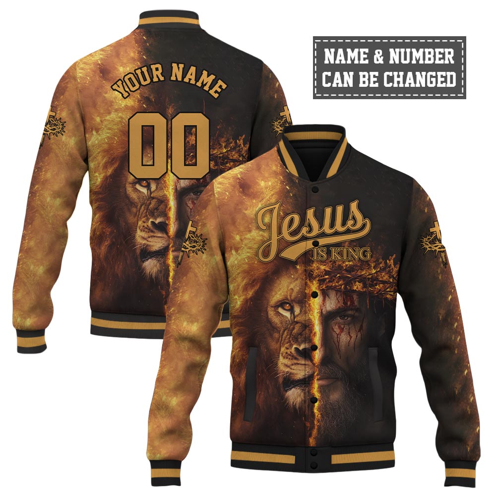 Jesus Is King Lion Baseball Jacket