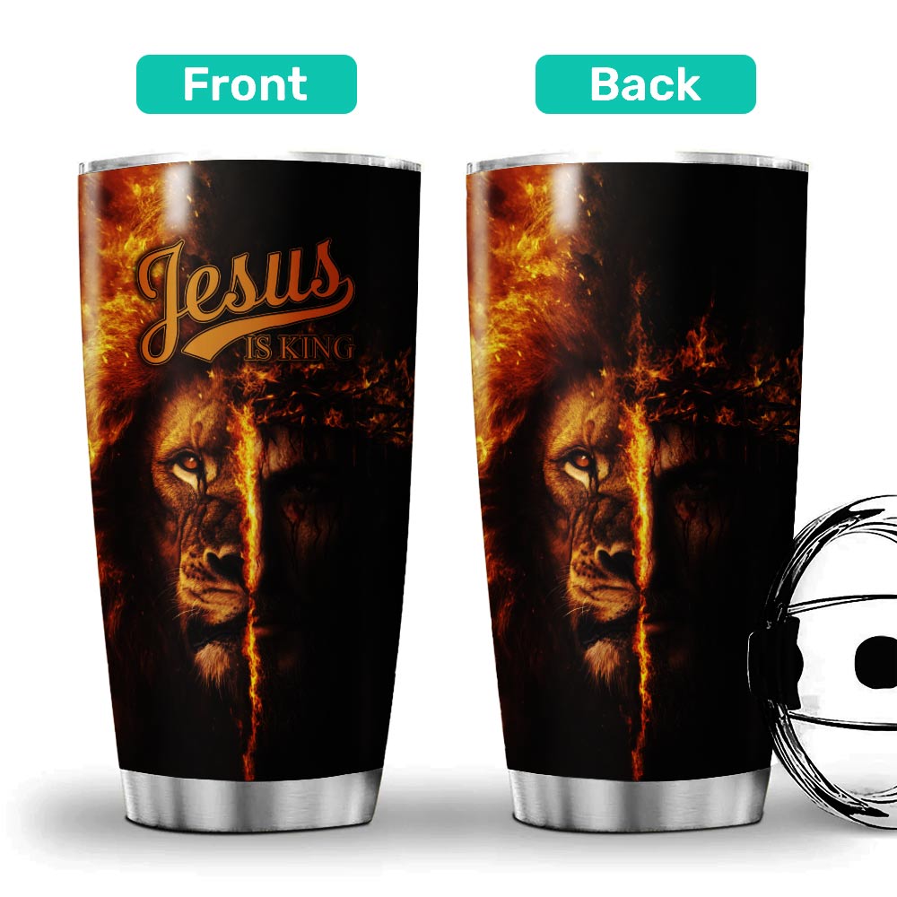 Jesus Is King Lion Stainless Steel Tumbler