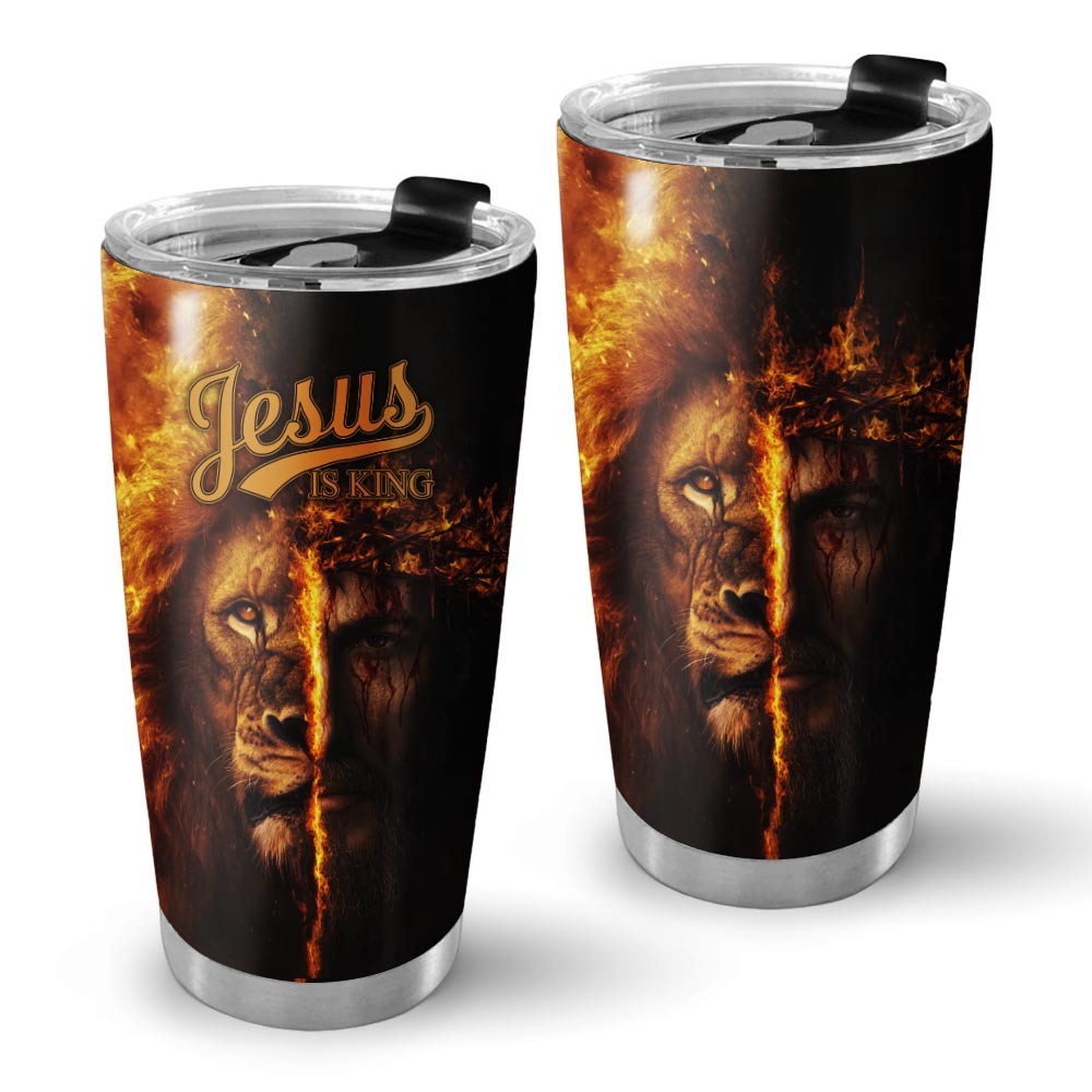 Jesus Is King Lion Stainless Steel Tumbler