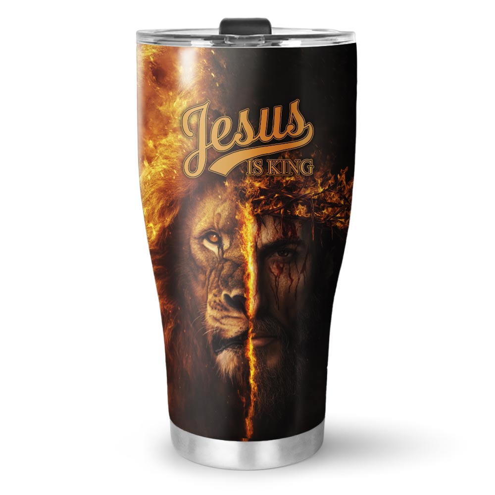 Jesus Is King Lion Stainless Steel Tumbler