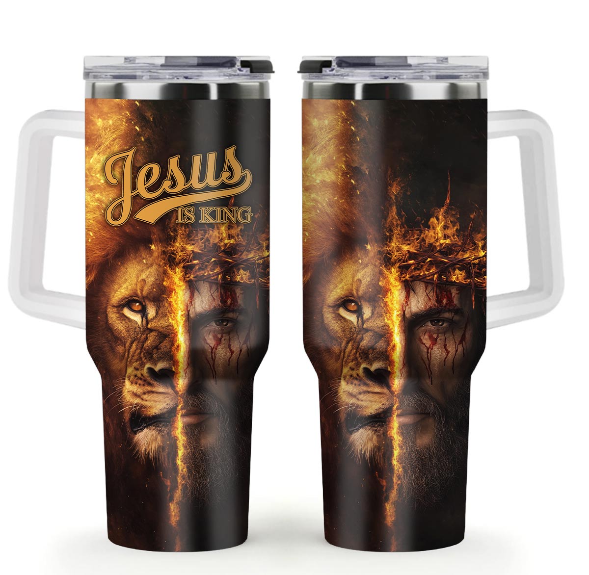 Jesus Is King Lion Stainless Steel Tumbler