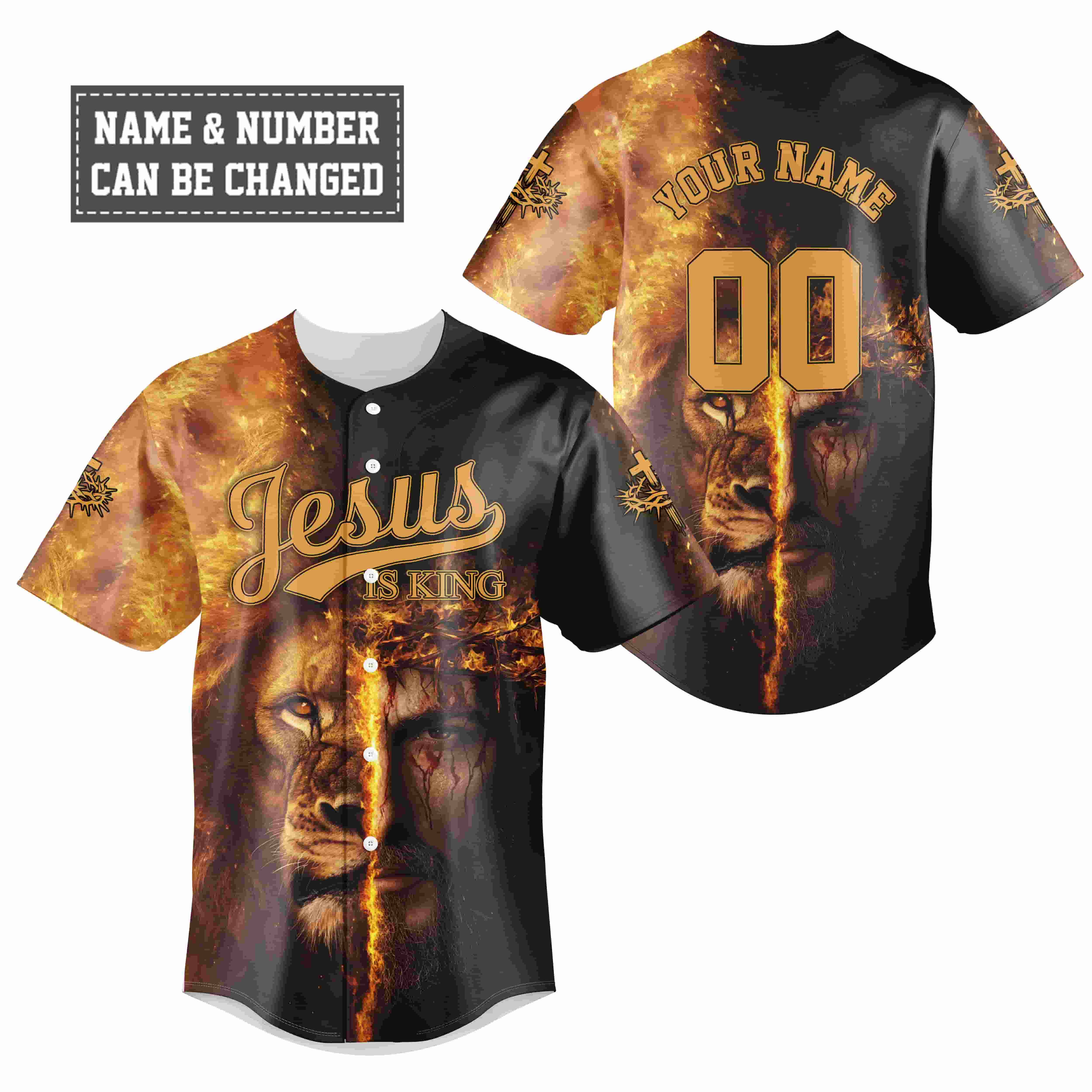 Jesus Is King Lion Baseball Jersey