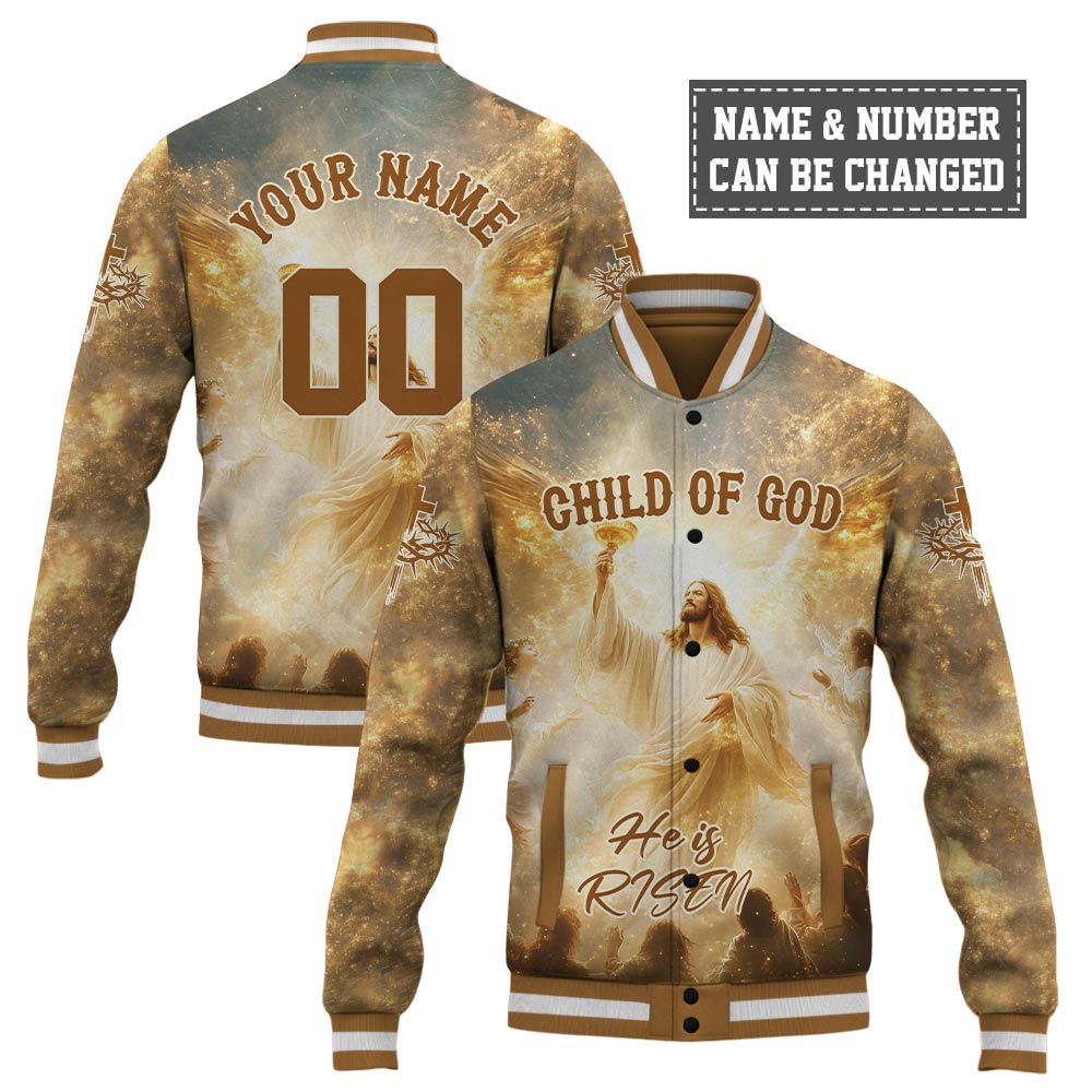 Child Of God He is Risen Baseball Jacket