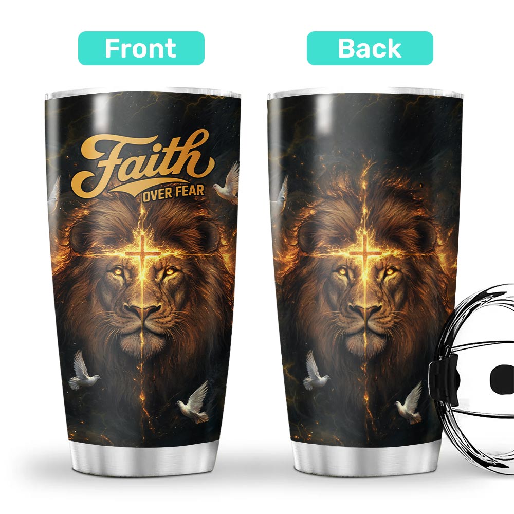 Faith Over Fear Divine Strength Tumbler