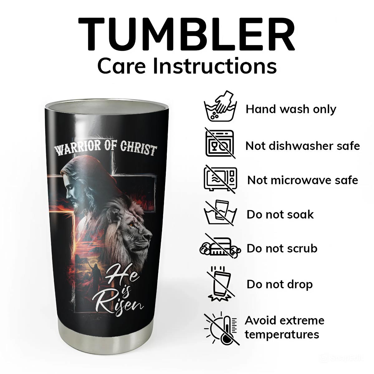 Warrior of Christ He is Risen Tumbler